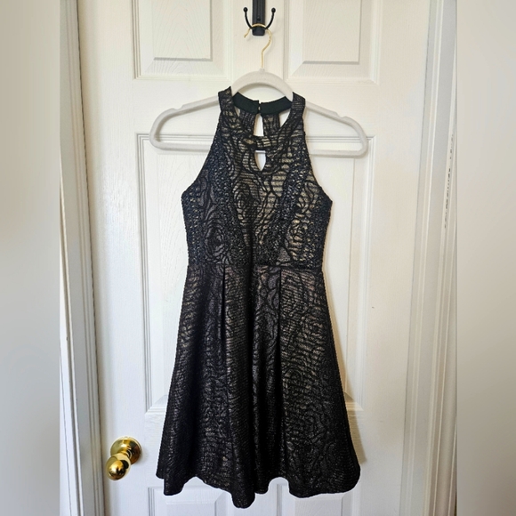 GB GIRLS DRESS, Black & Gold, Size Large - Picture 1 of 8